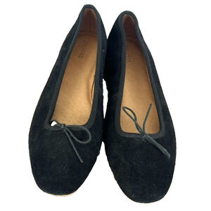 Soludos Shoes Womens 9 Black Suede Ballet Flats Loafers Lined Lightweight